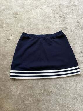 Cheerleading Company Navy Blue Cheerleader Skirt with Triple White Stripes